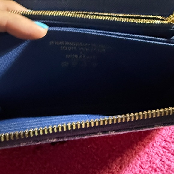 Denim Cherry Zip Around Wallet - Picture 6 of 6